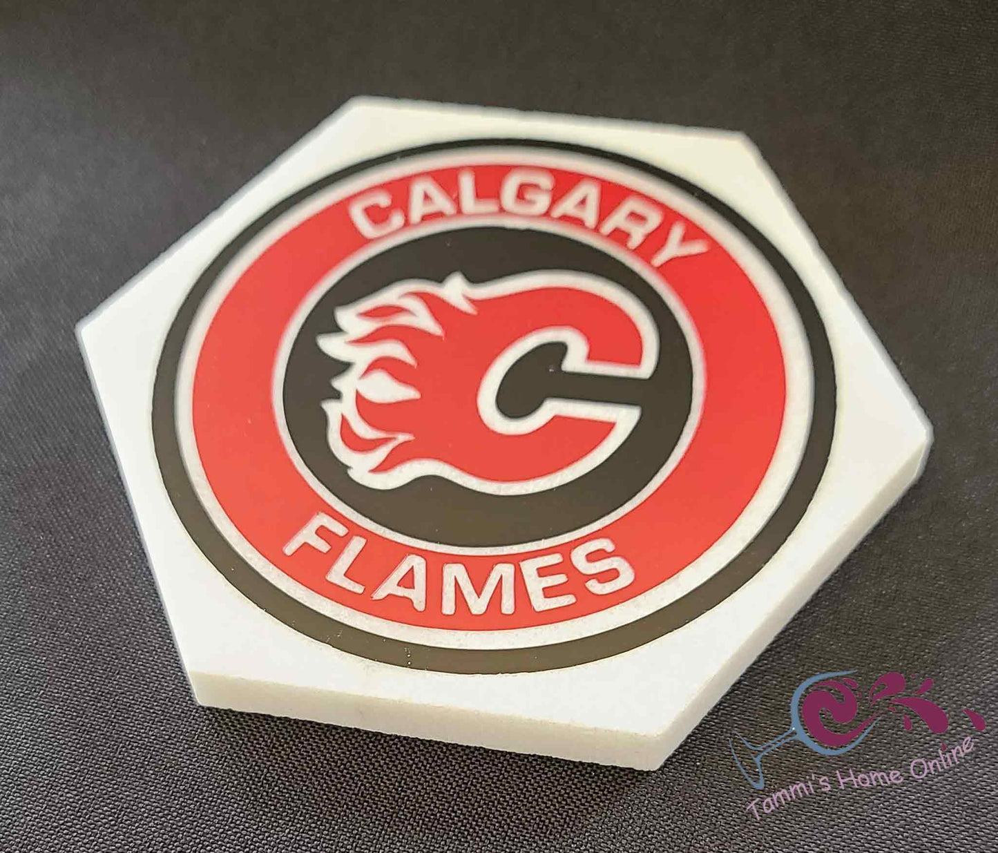 Calgary Flames Hockey Team - Marble Coaster