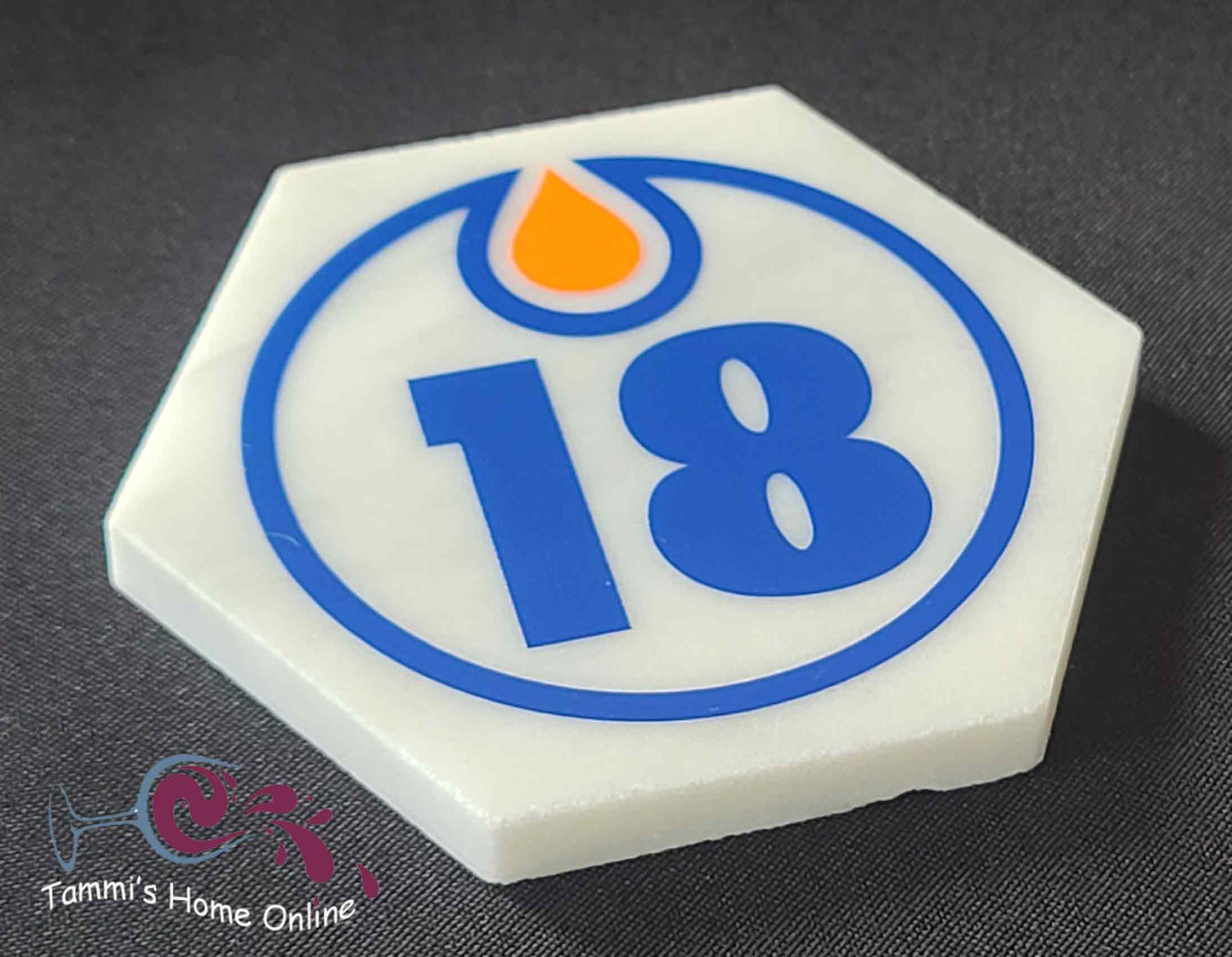 Edmonton Oilers Hockey #18 - Zach Hyman - Marble Coaster