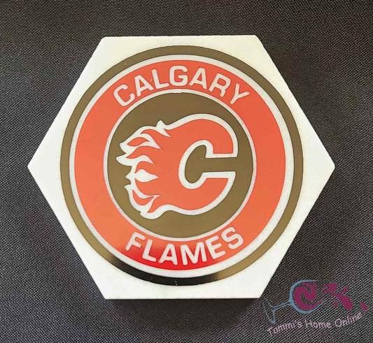 Calgary Flames Hockey Team - Marble Coaster