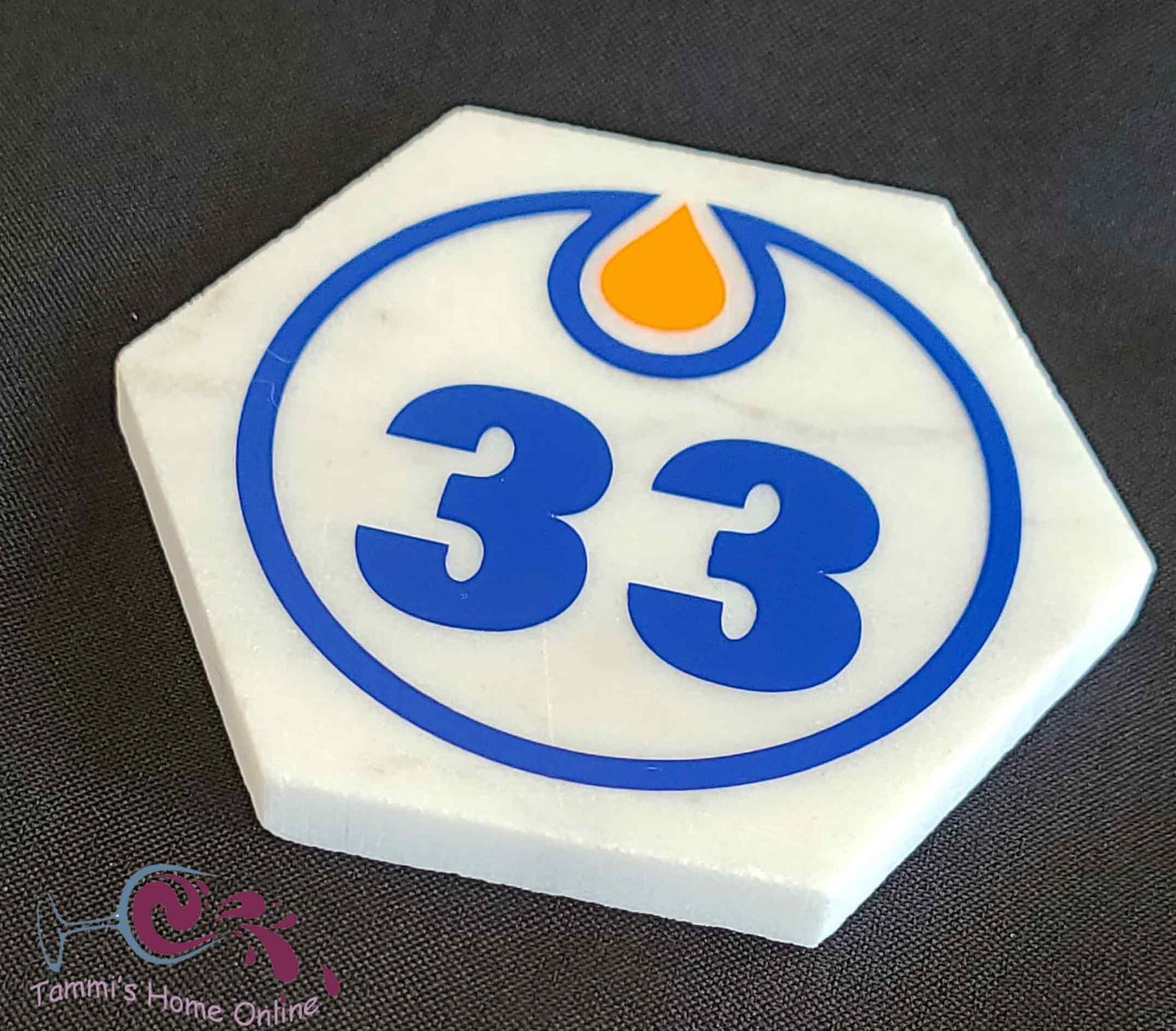 Edmonton Oilers Hockey #33 - Stuart Skinner - Marble Coaster